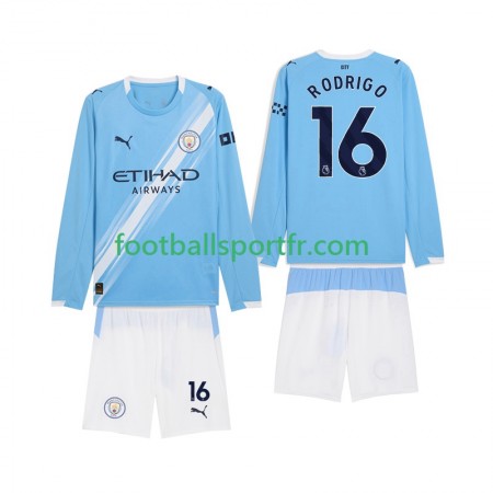 Tenue Manchester City Rodrigo Hernandez 16 Enfant Domicile 2025-2026 Maillot de Foot ML